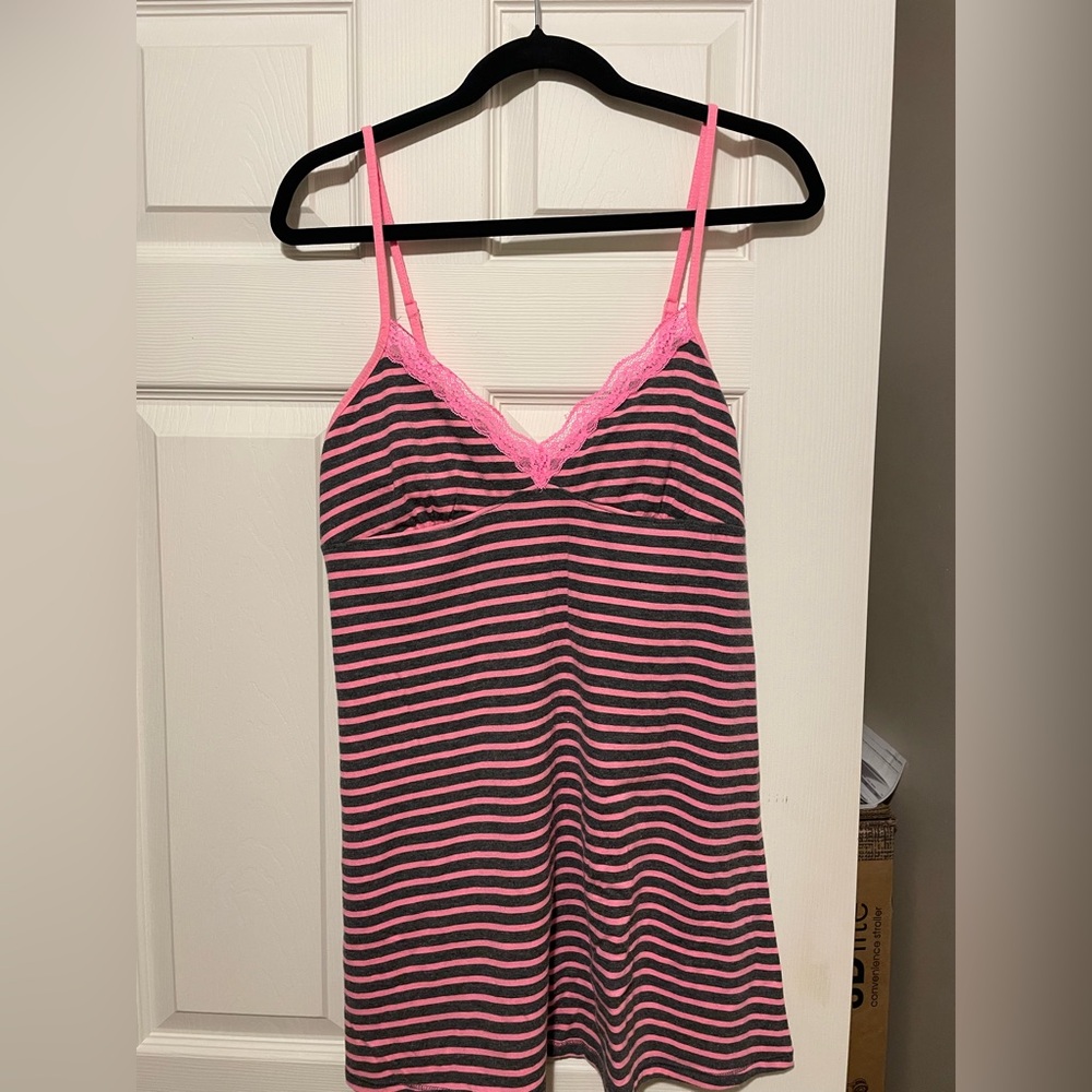 Xhilaration Pink and Black Striped Chemise, vintage early 2000’s.